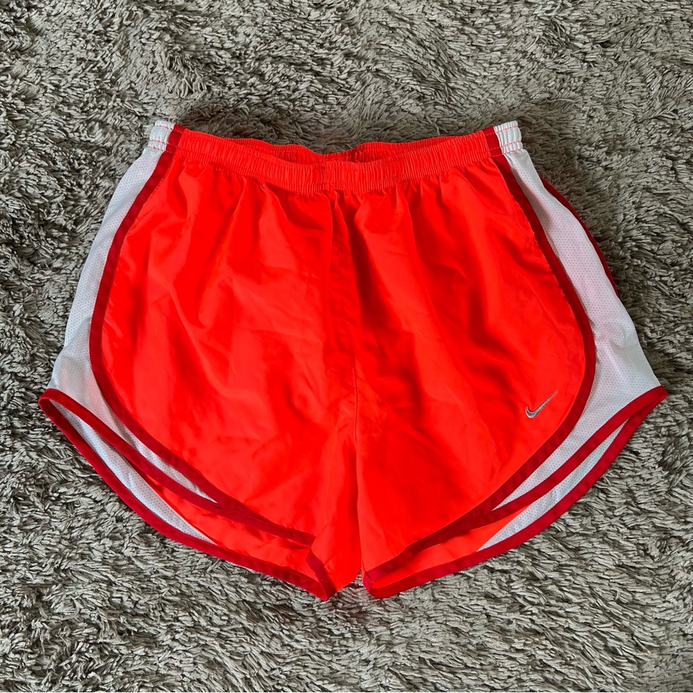 NIKE Orange/Red/White Athletic Shorts